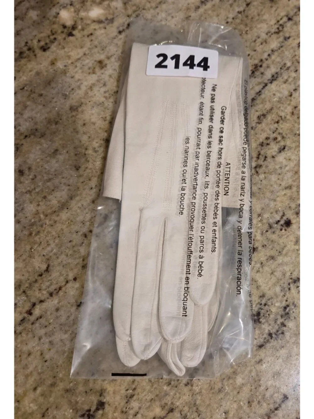 Vintage Size S Off-White Leather Formal Gloves Wrist Button 13